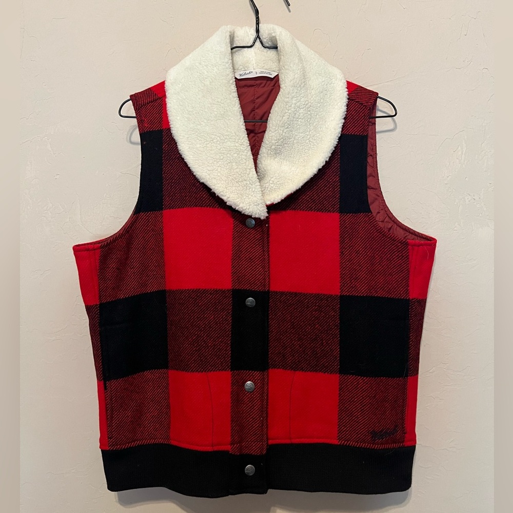 Woolrich Red Plaid Vest